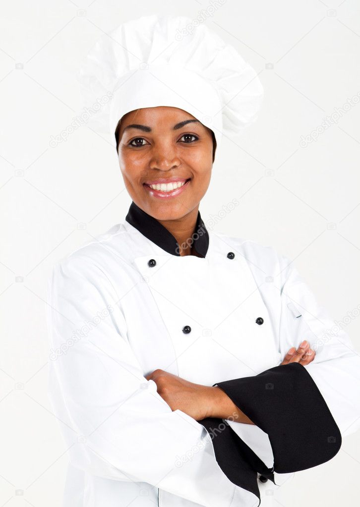Female african american chef