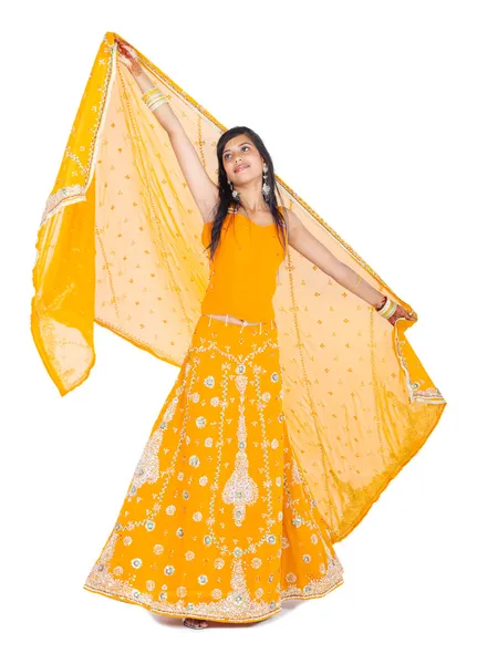 Retrato de comprimento total de mulher indiana — Fotografia de Stock