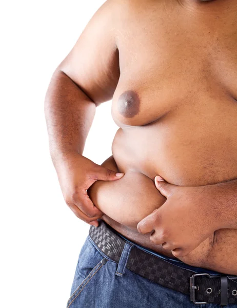 太りすぎのアフリカ系アメリカ人の男 — ストック写真