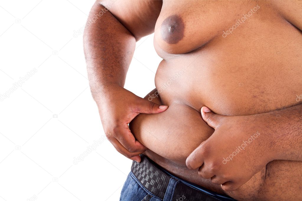 Overweight african american man
