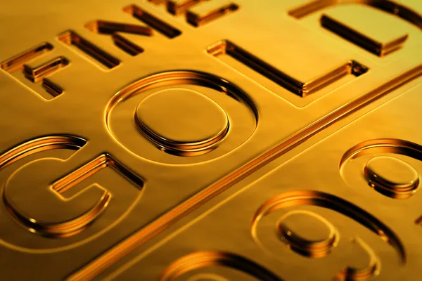 Barra de ouro close-up — Fotografia de Stock