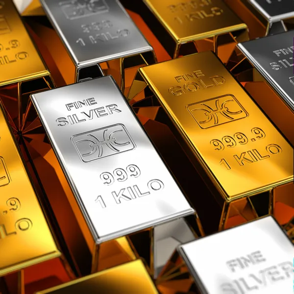 Arany és ezüst rúd — Stock Fotó
