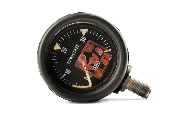 古い黒圧力計 — ストック写真