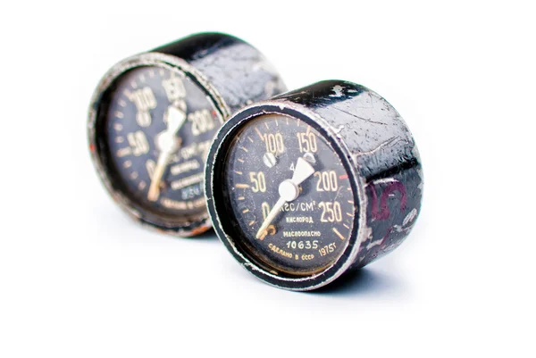 Five black old gauge — Stock Photo, Image