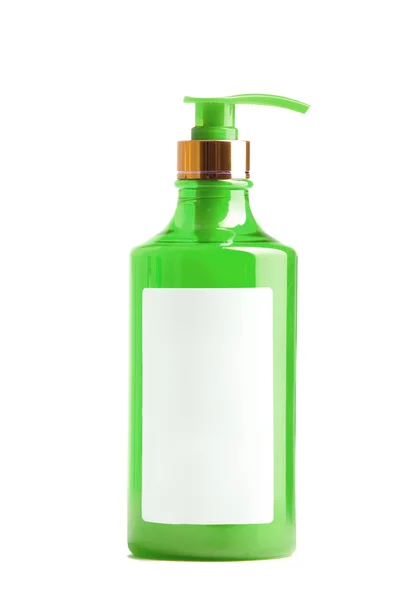 Frasco de plástico verde de sabão líquido — Fotografia de Stock