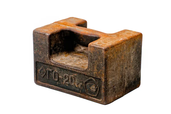 Rusty old 20 pound weight — Stock Photo, Image