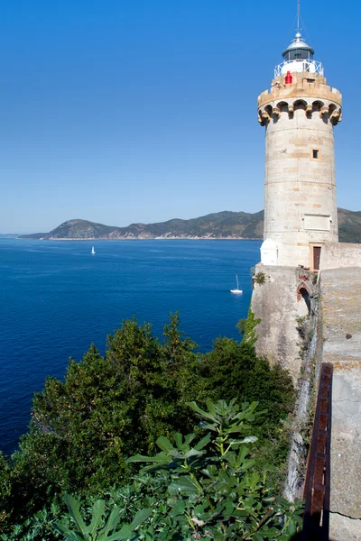 Lighthouse Above The Sea, Portoferraio, Elba Island — Stock Photo, Image