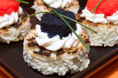 Macro Of Caviar Canapés