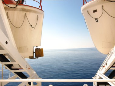 View between two lifeboats clipart