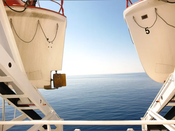 stock image View between two lifeboats