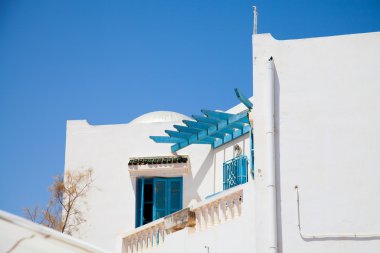 Traditional Tunisian windows in Djerba clipart