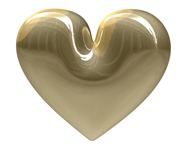 Golden heart (3D) — Stock Photo, Image