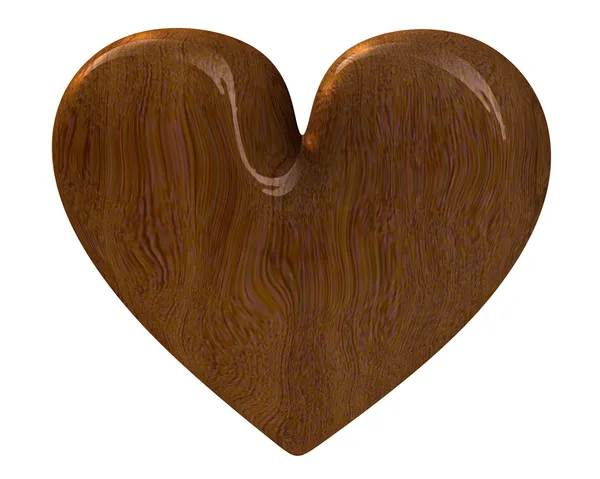 Coração em madeira (3D ) — Fotografia de Stock