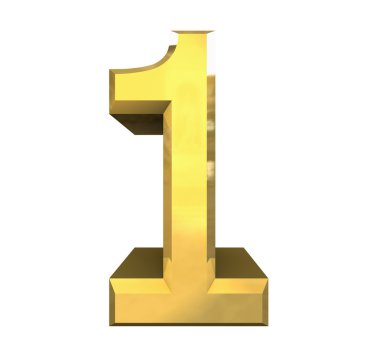 3d number 1 in gold clipart