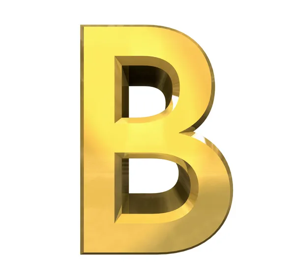 Золота 3d літера B — стокове фото