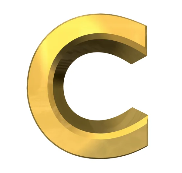 Goud 3D-letter c — Stockfoto