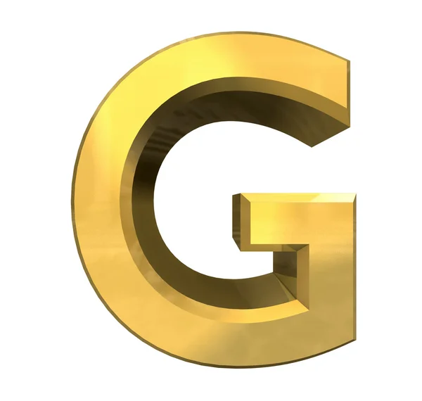 Золотая 3d буква G — стоковое фото
