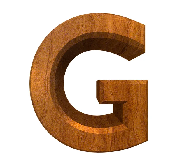 3d letter G in wood — Stock Photo, Image