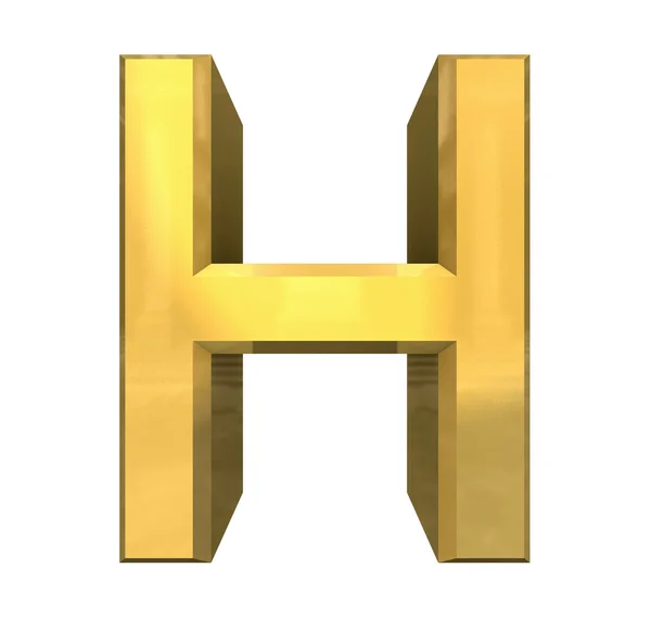 Goud 3D-brief h — Stockfoto