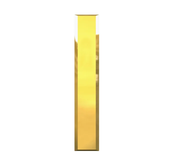 Gold 3d letter I — Stock Photo, Image