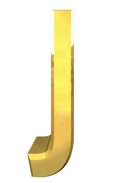 Altın 3d harf j — Stok fotoğraf