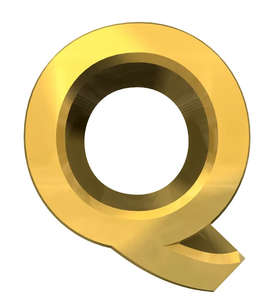 Oro 3d letra Q — Foto de Stock