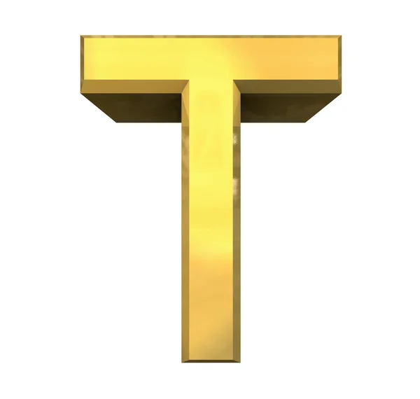 Ouro 3d letra T — Fotografia de Stock