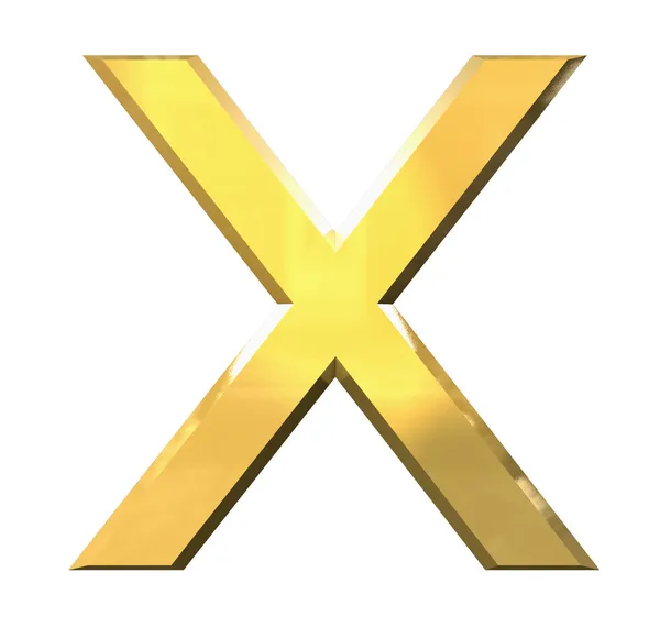 Oro 3d letra X — Foto de Stock
