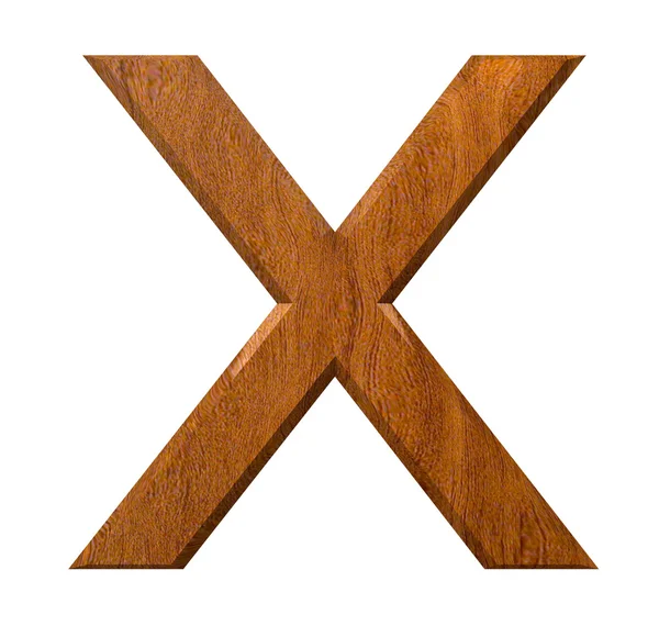 Трехмерная буква X в дереве — стоковое фото