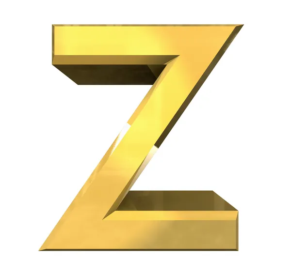 Золотая 3d буква Z — стоковое фото
