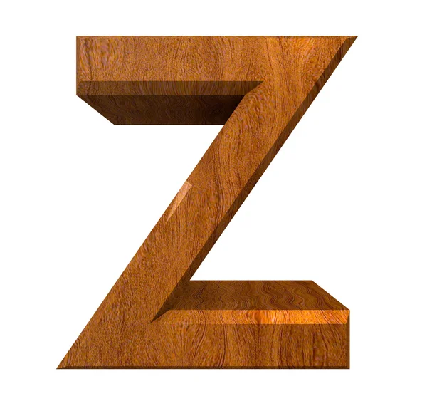 3D bokstaven z i trä — Stockfoto