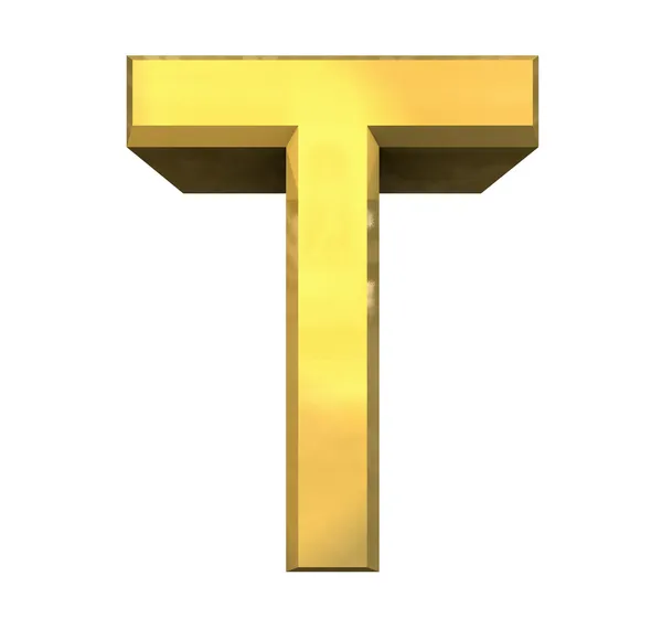 Goud 3D-alfabet t Stockfoto