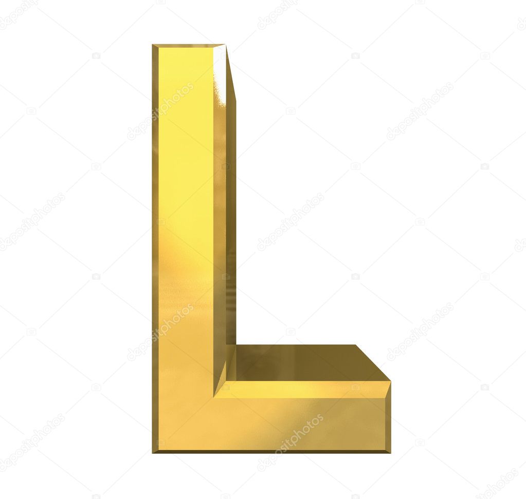 Gold 3d letter L