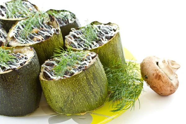 Baked zucchini stuffed with — Stock Photo, Image