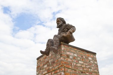 Monument chimneysweep house legends in Lviv clipart