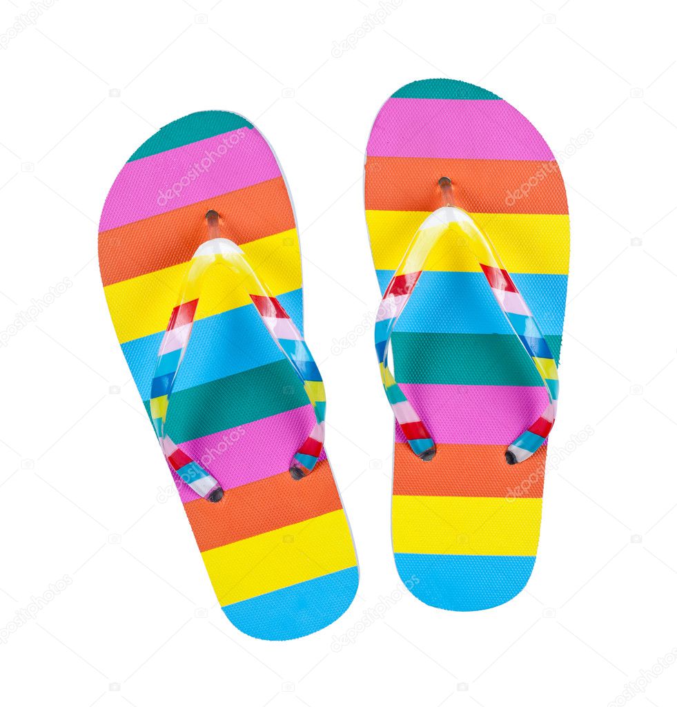 Bunte Flip-Flops isoliert auf weiss — Stockfoto © Andrey ...