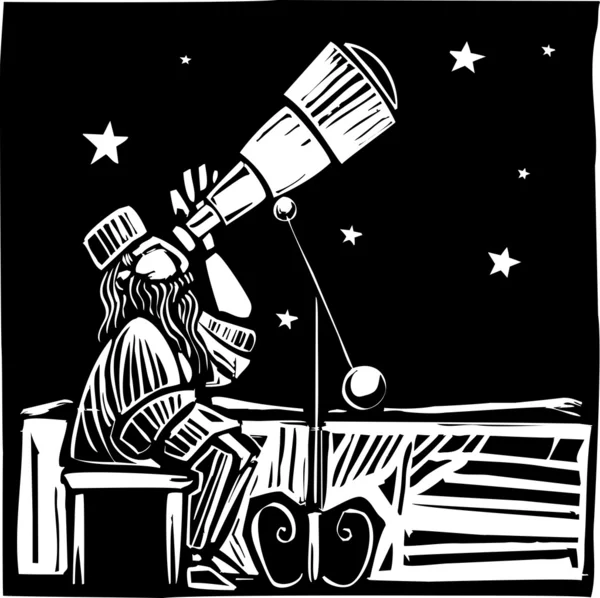 Astrónomo sentado — Archivo Imágenes Vectoriales