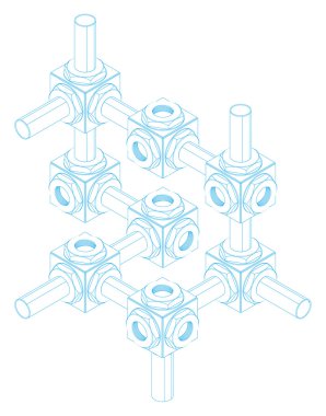 iş, soyut düzeni, kavram, izometrik projeksiyon grafik mühendislik, iletişim