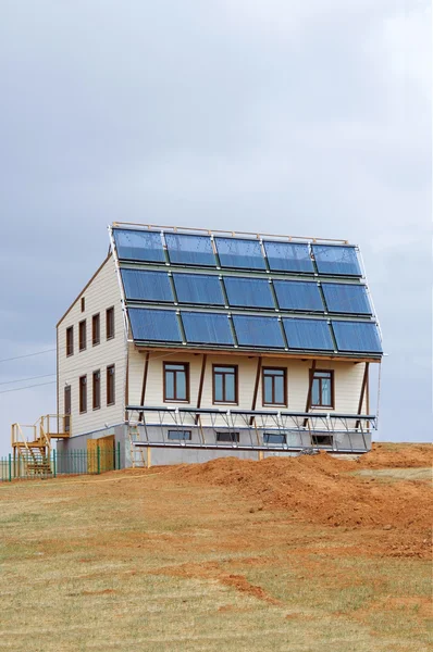 stock image Eco-house with solar panels