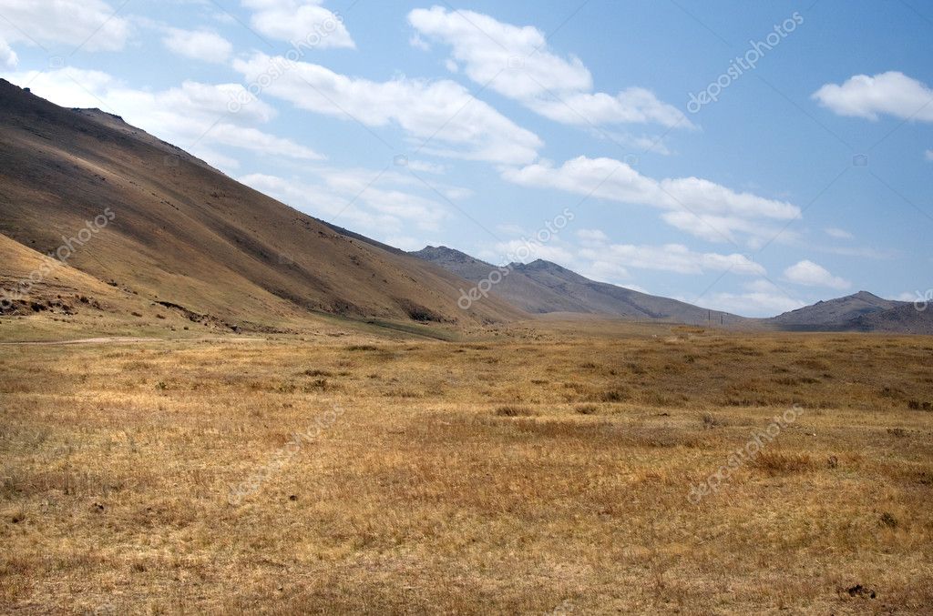 Blue Sky Over The Vast Mongolian Steppes — Stock Photo © Tandemich