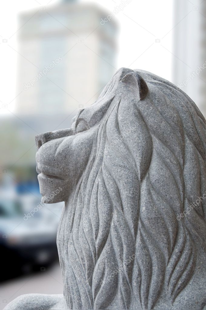 Stone statue of a lion