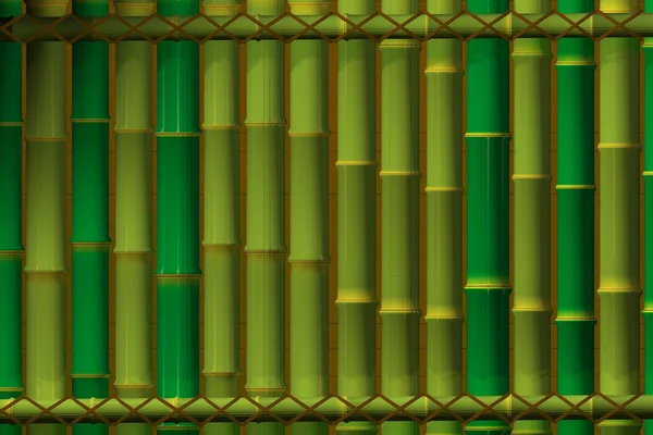 3D graphics, background from the trunks of bamboo — Stock Photo, Image