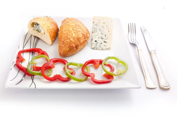 stock image Bread stuffed with blue cheese