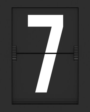 Number 7 from mechanical timetable board clipart