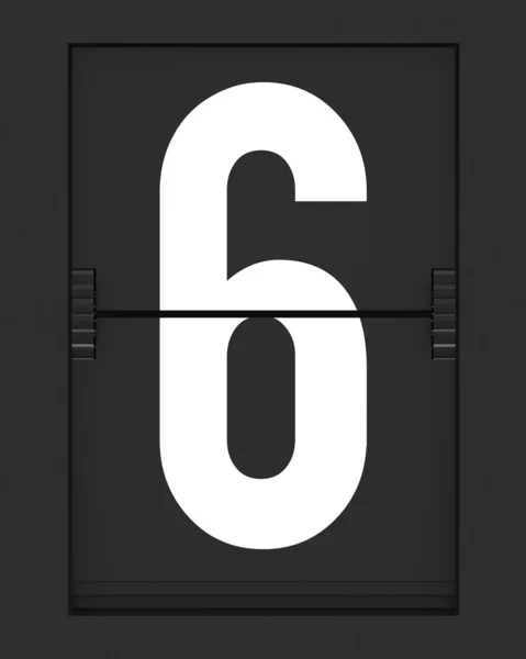 Numer 6 z zarządu mechaniczne harmonogram — Zdjęcie stockowe