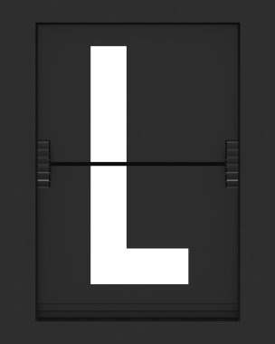 L Letter from mechanical timetable board clipart