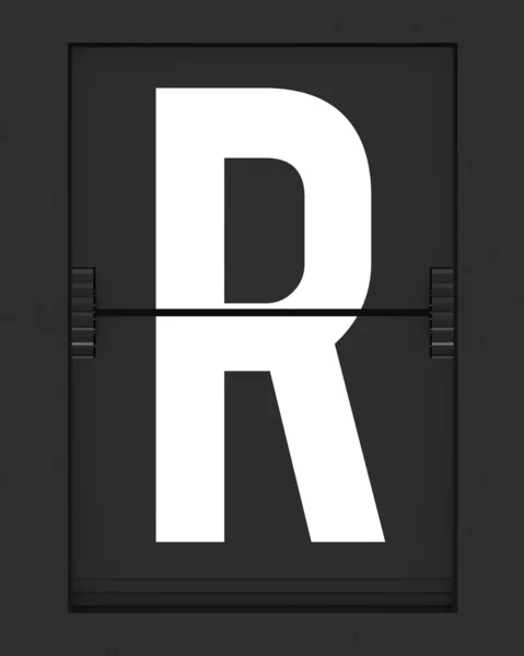 기계적인 시간표 보드에서 R 편지 — 스톡 사진