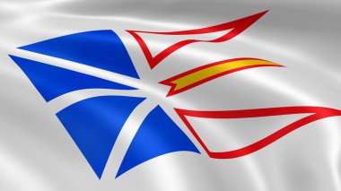 Newfoundland and Labrador flag in the wind clipart