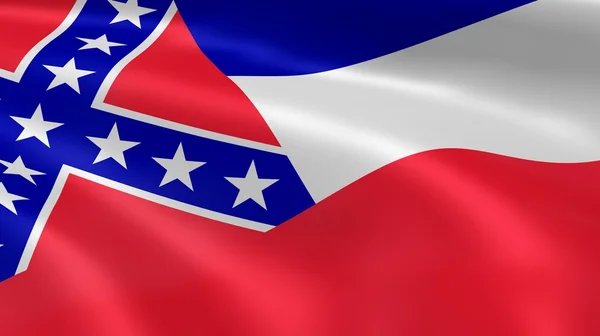 Mississippisk flag i vinden - Stock-foto