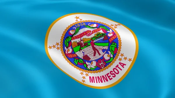 Minnesotansk flag i vinden - Stock-foto